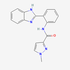 molecular formula C18H15N5O B6530353 N-[2-(1H-1,3-benzodiazol-2-yl)phenyl]-1-methyl-1H-pyrazole-3-carboxamide CAS No. 1020489-31-9