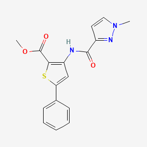 molecular formula C17H15N3O3S B6530357 methyl 3-(1-methyl-1H-pyrazole-3-amido)-5-phenylthiophene-2-carboxylate CAS No. 1020489-40-0