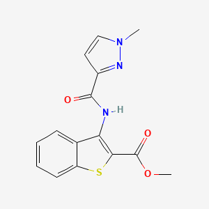 molecular formula C15H13N3O3S B6530359 methyl 3-(1-methyl-1H-pyrazole-3-amido)-1-benzothiophene-2-carboxylate CAS No. 1020489-42-2