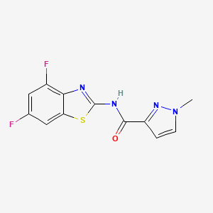 molecular formula C12H8F2N4OS B6530383 N-(4,6-difluoro-1,3-benzothiazol-2-yl)-1-methyl-1H-pyrazole-3-carboxamide CAS No. 1020489-52-4