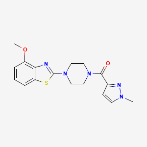 molecular formula C17H19N5O2S B6530394 4-methoxy-2-[4-(1-methyl-1H-pyrazole-3-carbonyl)piperazin-1-yl]-1,3-benzothiazole CAS No. 1020489-60-4