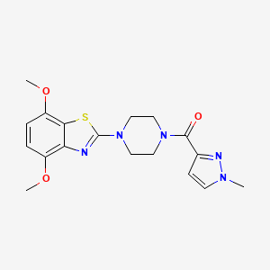molecular formula C18H21N5O3S B6530397 4,7-dimethoxy-2-[4-(1-methyl-1H-pyrazole-3-carbonyl)piperazin-1-yl]-1,3-benzothiazole CAS No. 1020489-62-6