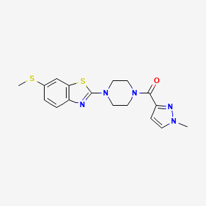 molecular formula C17H19N5OS2 B6530411 2-[4-(1-methyl-1H-pyrazole-3-carbonyl)piperazin-1-yl]-6-(methylsulfanyl)-1,3-benzothiazole CAS No. 1020489-72-8