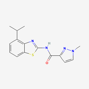 molecular formula C15H16N4OS B6530417 1-methyl-N-[4-(propan-2-yl)-1,3-benzothiazol-2-yl]-1H-pyrazole-3-carboxamide CAS No. 1020489-76-2