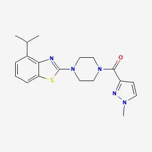 molecular formula C19H23N5OS B6530423 2-[4-(1-methyl-1H-pyrazole-3-carbonyl)piperazin-1-yl]-4-(propan-2-yl)-1,3-benzothiazole CAS No. 1020489-78-4