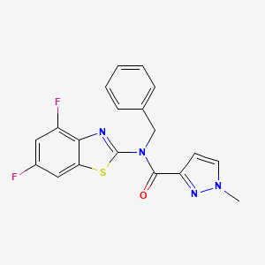 molecular formula C19H14F2N4OS B6530433 N-benzyl-N-(4,6-difluoro-1,3-benzothiazol-2-yl)-1-methyl-1H-pyrazole-3-carboxamide CAS No. 1020489-88-6