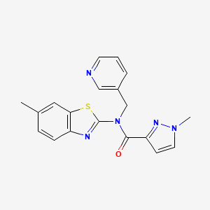 molecular formula C19H17N5OS B6530452 1-methyl-N-(6-methyl-1,3-benzothiazol-2-yl)-N-[(pyridin-3-yl)methyl]-1H-pyrazole-3-carboxamide CAS No. 1020489-94-4