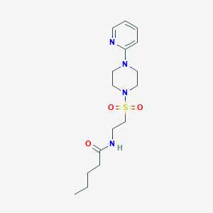 molecular formula C16H26N4O3S B6530510 N-(2-{[4-(pyridin-2-yl)piperazin-1-yl]sulfonyl}ethyl)pentanamide CAS No. 946200-41-5