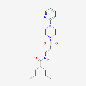 molecular formula C19H32N4O3S B6530517 2-propyl-N-(2-{[4-(pyridin-2-yl)piperazin-1-yl]sulfonyl}ethyl)pentanamide CAS No. 946200-49-3