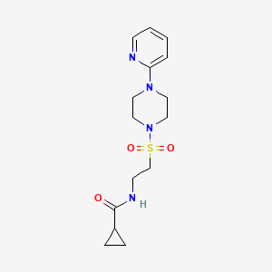 molecular formula C15H22N4O3S B6530520 N-(2-{[4-(pyridin-2-yl)piperazin-1-yl]sulfonyl}ethyl)cyclopropanecarboxamide CAS No. 946200-53-9