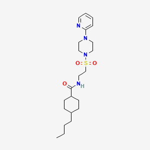 molecular formula C22H36N4O3S B6530521 4-butyl-N-(2-{[4-(pyridin-2-yl)piperazin-1-yl]sulfonyl}ethyl)cyclohexane-1-carboxamide CAS No. 946200-61-9