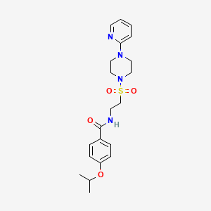molecular formula C21H28N4O4S B6530540 4-(propan-2-yloxy)-N-(2-{[4-(pyridin-2-yl)piperazin-1-yl]sulfonyl}ethyl)benzamide CAS No. 946200-89-1