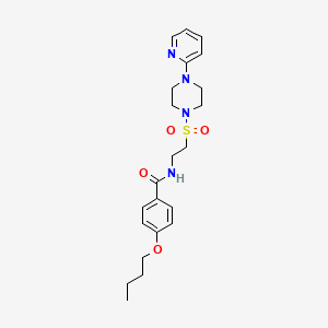 molecular formula C22H30N4O4S B6530545 4-butoxy-N-(2-{[4-(pyridin-2-yl)piperazin-1-yl]sulfonyl}ethyl)benzamide CAS No. 946200-93-7