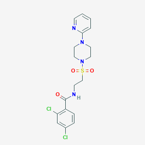 molecular formula C18H20Cl2N4O3S B6530552 2,4-dichloro-N-(2-{[4-(pyridin-2-yl)piperazin-1-yl]sulfonyl}ethyl)benzamide CAS No. 946201-25-8