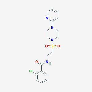 molecular formula C18H21ClN4O3S B6530555 2-chloro-N-(2-{[4-(pyridin-2-yl)piperazin-1-yl]sulfonyl}ethyl)benzamide CAS No. 946201-09-8