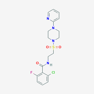 molecular formula C18H20ClFN4O3S B6530569 2-chloro-6-fluoro-N-(2-{[4-(pyridin-2-yl)piperazin-1-yl]sulfonyl}ethyl)benzamide CAS No. 946201-30-5