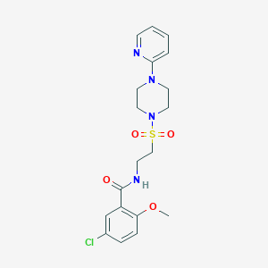 molecular formula C19H23ClN4O4S B6530575 5-chloro-2-methoxy-N-(2-{[4-(pyridin-2-yl)piperazin-1-yl]sulfonyl}ethyl)benzamide CAS No. 946201-35-0