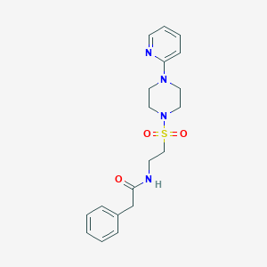 molecular formula C19H24N4O3S B6530608 2-phenyl-N-(2-{[4-(pyridin-2-yl)piperazin-1-yl]sulfonyl}ethyl)acetamide CAS No. 946202-09-1