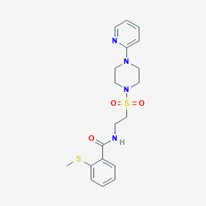 molecular formula C19H24N4O3S2 B6530622 2-(methylsulfanyl)-N-(2-{[4-(pyridin-2-yl)piperazin-1-yl]sulfonyl}ethyl)benzamide CAS No. 946223-72-9