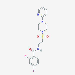 molecular formula C18H20F2N4O3S B6530625 2,4-difluoro-N-(2-{[4-(pyridin-2-yl)piperazin-1-yl]sulfonyl}ethyl)benzamide CAS No. 946223-92-3