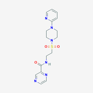 molecular formula C16H20N6O3S B6530633 N-(2-{[4-(pyridin-2-yl)piperazin-1-yl]sulfonyl}ethyl)pyrazine-2-carboxamide CAS No. 946224-22-2