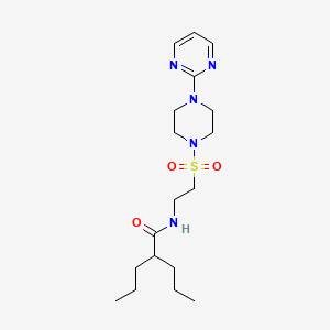 molecular formula C18H31N5O3S B6530643 2-propyl-N-(2-{[4-(pyrimidin-2-yl)piperazin-1-yl]sulfonyl}ethyl)pentanamide CAS No. 946224-30-2