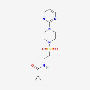 molecular formula C14H21N5O3S B6530654 N-(2-{[4-(pyrimidin-2-yl)piperazin-1-yl]sulfonyl}ethyl)cyclopropanecarboxamide CAS No. 946224-34-6