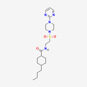 molecular formula C21H35N5O3S B6530658 4-butyl-N-(2-{[4-(pyrimidin-2-yl)piperazin-1-yl]sulfonyl}ethyl)cyclohexane-1-carboxamide CAS No. 946224-42-6