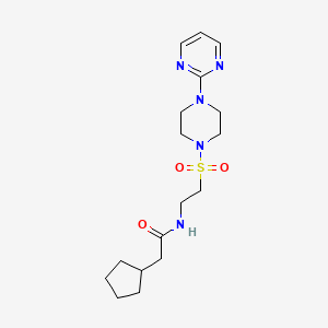 molecular formula C17H27N5O3S B6530660 2-cyclopentyl-N-(2-{[4-(pyrimidin-2-yl)piperazin-1-yl]sulfonyl}ethyl)acetamide CAS No. 946224-46-0
