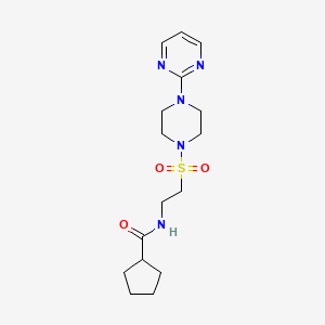 molecular formula C16H25N5O3S B6530664 N-(2-{[4-(pyrimidin-2-yl)piperazin-1-yl]sulfonyl}ethyl)cyclopentanecarboxamide CAS No. 946224-38-0