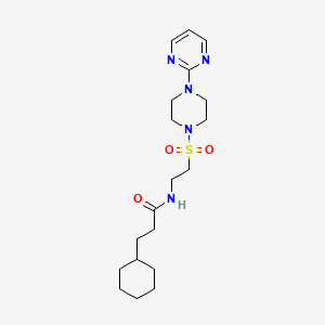 molecular formula C19H31N5O3S B6530669 3-cyclohexyl-N-(2-{[4-(pyrimidin-2-yl)piperazin-1-yl]sulfonyl}ethyl)propanamide CAS No. 946224-54-0