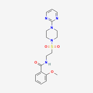 molecular formula C18H23N5O4S B6530710 2-methoxy-N-(2-{[4-(pyrimidin-2-yl)piperazin-1-yl]sulfonyl}ethyl)benzamide CAS No. 946224-87-9