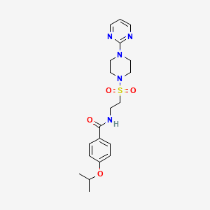 molecular formula C20H27N5O4S B6530717 4-(propan-2-yloxy)-N-(2-{[4-(pyrimidin-2-yl)piperazin-1-yl]sulfonyl}ethyl)benzamide CAS No. 946224-95-9