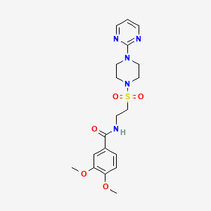 molecular formula C19H25N5O5S B6530725 3,4-dimethoxy-N-(2-{[4-(pyrimidin-2-yl)piperazin-1-yl]sulfonyl}ethyl)benzamide CAS No. 946225-03-2
