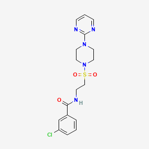molecular formula C17H20ClN5O3S B6530755 3-chloro-N-(2-{[4-(pyrimidin-2-yl)piperazin-1-yl]sulfonyl}ethyl)benzamide CAS No. 946225-27-0