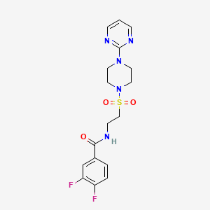 molecular formula C17H19F2N5O3S B6530766 3,4-difluoro-N-(2-{[4-(pyrimidin-2-yl)piperazin-1-yl]sulfonyl}ethyl)benzamide CAS No. 946225-35-0