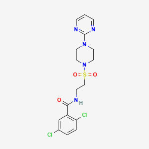 molecular formula C17H19Cl2N5O3S B6530770 2,5-dichloro-N-(2-{[4-(pyrimidin-2-yl)piperazin-1-yl]sulfonyl}ethyl)benzamide CAS No. 946225-39-4