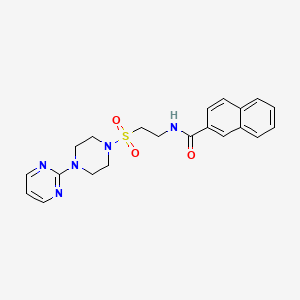 molecular formula C21H23N5O3S B6530785 N-(2-{[4-(pyrimidin-2-yl)piperazin-1-yl]sulfonyl}ethyl)naphthalene-2-carboxamide CAS No. 946225-51-0
