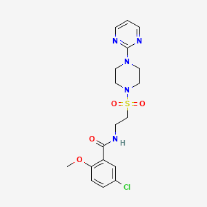 molecular formula C18H22ClN5O4S B6530788 5-chloro-2-methoxy-N-(2-{[4-(pyrimidin-2-yl)piperazin-1-yl]sulfonyl}ethyl)benzamide CAS No. 946225-47-4