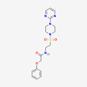 molecular formula C18H23N5O4S B6530793 2-phenoxy-N-(2-{[4-(pyrimidin-2-yl)piperazin-1-yl]sulfonyl}ethyl)acetamide CAS No. 946225-59-8