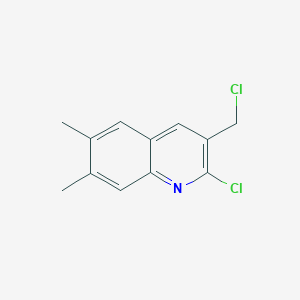 molecular formula C12H11Cl2N B065308 2-Chloro-3-(chloromethyl)-6,7-dimethylquinoline CAS No. 182052-67-1