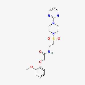 molecular formula C19H25N5O5S B6530806 2-(2-methoxyphenoxy)-N-(2-{[4-(pyrimidin-2-yl)piperazin-1-yl]sulfonyl}ethyl)acetamide CAS No. 946225-69-0