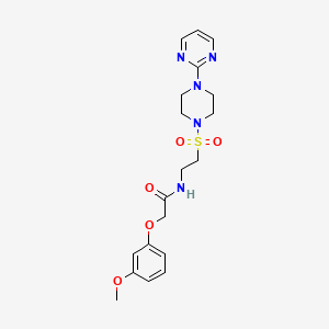 molecular formula C19H25N5O5S B6530813 2-(3-methoxyphenoxy)-N-(2-{[4-(pyrimidin-2-yl)piperazin-1-yl]sulfonyl}ethyl)acetamide CAS No. 946225-73-6