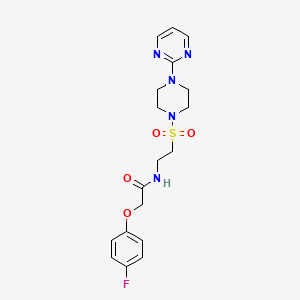 molecular formula C18H22FN5O4S B6530865 2-(4-fluorophenoxy)-N-(2-{[4-(pyrimidin-2-yl)piperazin-1-yl]sulfonyl}ethyl)acetamide CAS No. 946226-05-7