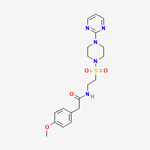 molecular formula C19H25N5O4S B6530882 2-(4-methoxyphenyl)-N-(2-{[4-(pyrimidin-2-yl)piperazin-1-yl]sulfonyl}ethyl)acetamide CAS No. 946226-17-1