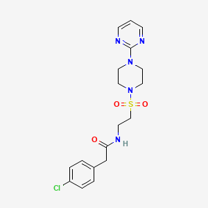 molecular formula C18H22ClN5O3S B6530890 2-(4-chlorophenyl)-N-(2-{[4-(pyrimidin-2-yl)piperazin-1-yl]sulfonyl}ethyl)acetamide CAS No. 946226-33-1