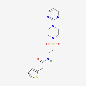 molecular formula C16H21N5O3S2 B6530894 N-(2-{[4-(pyrimidin-2-yl)piperazin-1-yl]sulfonyl}ethyl)-2-(thiophen-2-yl)acetamide CAS No. 946226-41-1