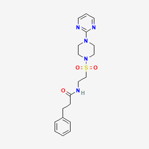 molecular formula C19H25N5O3S B6530901 3-phenyl-N-(2-{[4-(pyrimidin-2-yl)piperazin-1-yl]sulfonyl}ethyl)propanamide CAS No. 946226-45-5
