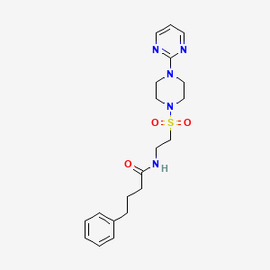 molecular formula C20H27N5O3S B6530907 4-phenyl-N-(2-{[4-(pyrimidin-2-yl)piperazin-1-yl]sulfonyl}ethyl)butanamide CAS No. 946226-49-9