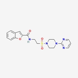 molecular formula C19H21N5O4S B6530910 N-(2-{[4-(pyrimidin-2-yl)piperazin-1-yl]sulfonyl}ethyl)-1-benzofuran-2-carboxamide CAS No. 946226-61-5